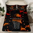 thumbnail image 2 of jejeloiu Basketball Sport Lovers Full Size Sheets,Boys Ball Game Bed Sheets,Neon Honeycomb Hexagon Sheet Sets For Girls Boys,Ultra Soft Home Decor,4-Piece, 2 of 7