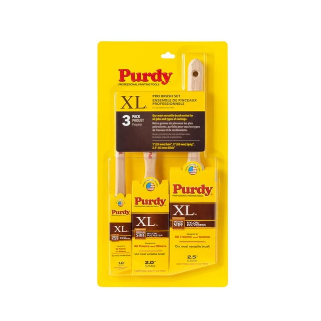 Juego de pinceles Purdy XL de dureza media, surtidos, paquete de 3