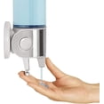 thumbnail image 3 of Manual Pressing Head Wall Mounted Soap Dispenser Shower Liquid Shampoo & Soap Dispenser with Translucent Container (500ml-Silver), 3 of 7