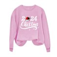 thumbnail image 4 of Timegard Chandails en Molleton pour Femmes Imprimé de Noël Col Rond Épaules Tombantes Manches Longues Pull Ample, 4 of 4