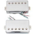 thumbnail image 4 of Artec VH59A Vintage Tone Covered Alnico 5 Humbucker Neck Bridge Pickups Set for LP Style Electric Guitar, Chrome, 4 of 5
