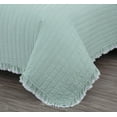 thumbnail image 5 of Chezmoi Collection Bonnie 3-Piece 100% Cotton Quilt Set Queen Size, Aqua - Double Frayed Ruffled Edge Lightweight Pre-Washed Soft-Finished Cotton Bedspread for All Season, 5 of 9