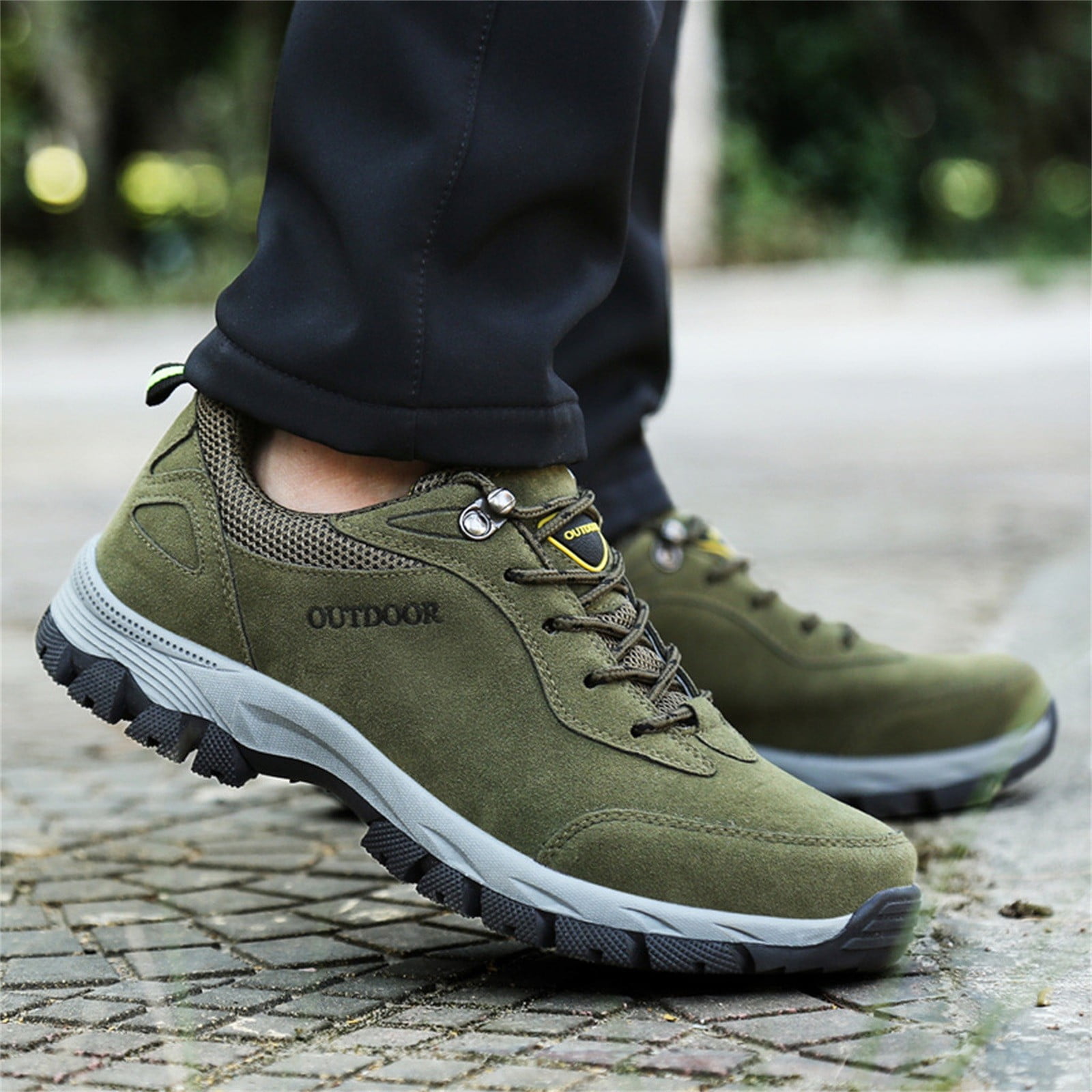 Dakaela Men's Waterproof Hiking Shoes Lightweight Comfortable Anti Slip Outdoor Walking Work Sneakers