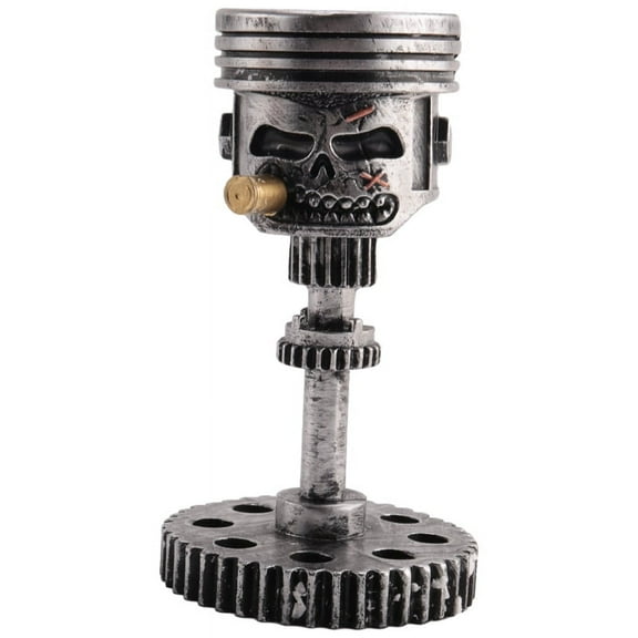 Carving Piston Skull Face Realistic Skull Sculpture Man Statue Office Home Table Gifts Halloween