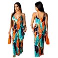 thumbnail image 2 of Femmes Été Boho Floral Long Maxi Soirée Cocktail Robe de Plage Robe de Soleil, 2 of 2