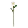 thumbnail image 1 of Flor de rosa artificial con hojas verdes, rama de flor de seda falsa realista, decoración para el hogar, la oficina, la boda, la fiesta, centro de mesa, 1 of 8