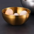 thumbnail image 4 of Stainless Steel Salad Bowl, Double Walled Insulation Space Saving Tapered Bottom Salad Bowl Wide Application Dustproof  Round Bowl For Home Restaurant Camping, 4 of 8