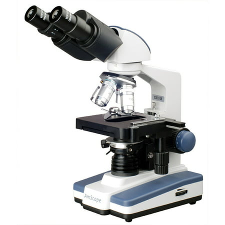 AmScope 40X-2500X LED Lab Binocular Compound Microscope with 3D-Stage