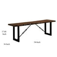 thumbnail image 4 of Rectangular Metal Frame Bench with Wooden Seat in Black and Brown, 4 of 4