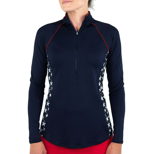 Download Jofit Women's Piped Long Sleeve Mock Neck Golf Polo ...