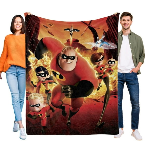 The Incredibles Flannel Blanket Soft Bed Sofa Throw Blanket Birthday Gift