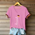 thumbnail image 4 of Women's Germany Football Graphic T-Shirt, Women's V-Neck T-Shirt German Soccer Letter Print Graphic Tee, Casual Fashion Top, Summer Short Sleeve Blouse for Soccer Tournament 2026 Pink Size: 2XL, 4 of 4