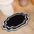 thumbnail image 1 of Home Weavers Allure Collection 100% Cotton Bath Rug 17"x24", Soft & Absorbent Bathroom Rug, Non-Slip Backing, Quick Dry, Machine Washable Bath Mat for Floor, Shower & Tub, Black, 1 of 5