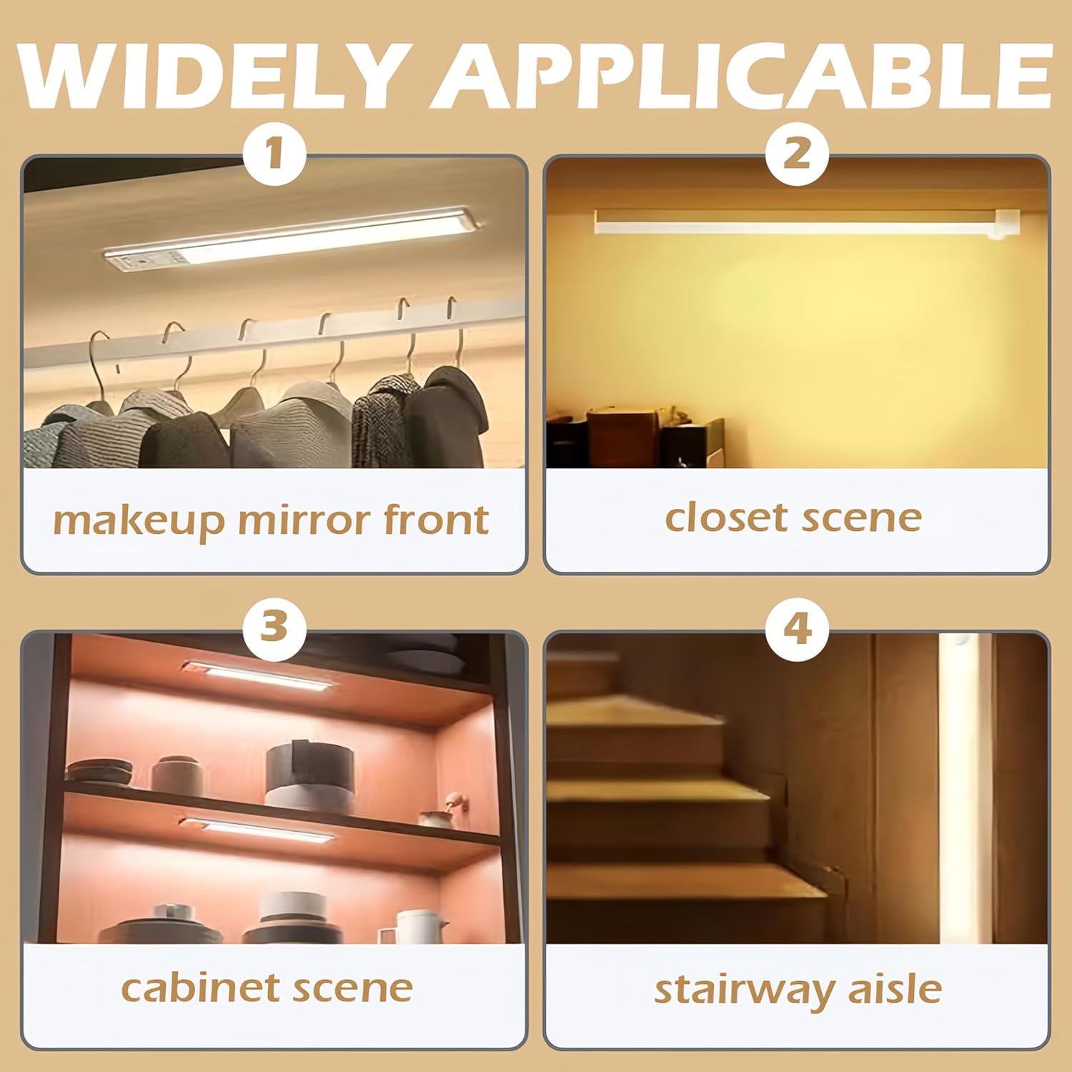 Punch-Free Smart Sensor Magnetic Rechargeable LED Lights, New Wireless Intelligent Motion Human Body Induction Night Under Cabinet Lights for Kitchen, Closet, Cupboard