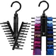 thumbnail image 1 of IPOW Upgraded 2 PCS See Everything Cross X 20 Tie Rack Holder,Rotate to Open/Close Tie and Belt Hanger with Non-Slip Clips,360 Degree Swivel Space Saving Organizer, 1 of 6