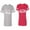 Men Heather / Women Red, variant on To Infinity & Beyond Unisex Couple Matching Cotton Jersey style T-Shirt Contrasting stripes on sleeves (Men Heather / Women Heather) (Men L / Women XXL)