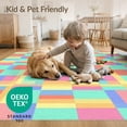 thumbnail image 4 of ODIKA 6'x9' Washable Area Rug Easy Care, Non-Shedding, Hopscotch Retro Block Storybook Candy Playful Checkered Plaid Design for Queen Size Bedroom Under Bed Master Suite, 4 of 7