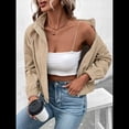 thumbnail image 4 of Chaqueta Ligera de para Mujer, de Larga, con Cremallera y Botones A Presión, para Otoño. Albaricoque XL, 4 of 10
