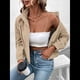 thumbnail image 4 of Chaqueta Ligera de para Mujer, de Larga, con Cremallera y Botones A Presión, para Otoño. Albaricoque XL, 4 of 10