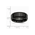 thumbnail image 6 of Black Ceramic Ring Band Wedding Beveled Comfort 8mm Edge Brushed and Polished, 6 of 6