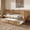 Walnut (with Trundles), variant on Harper & Bright Designs Rattan Daybed Full Size Daybed with 2 Drawes, Retro Mid Century Daybed Frame for Guest Room Bedroom, Walnut