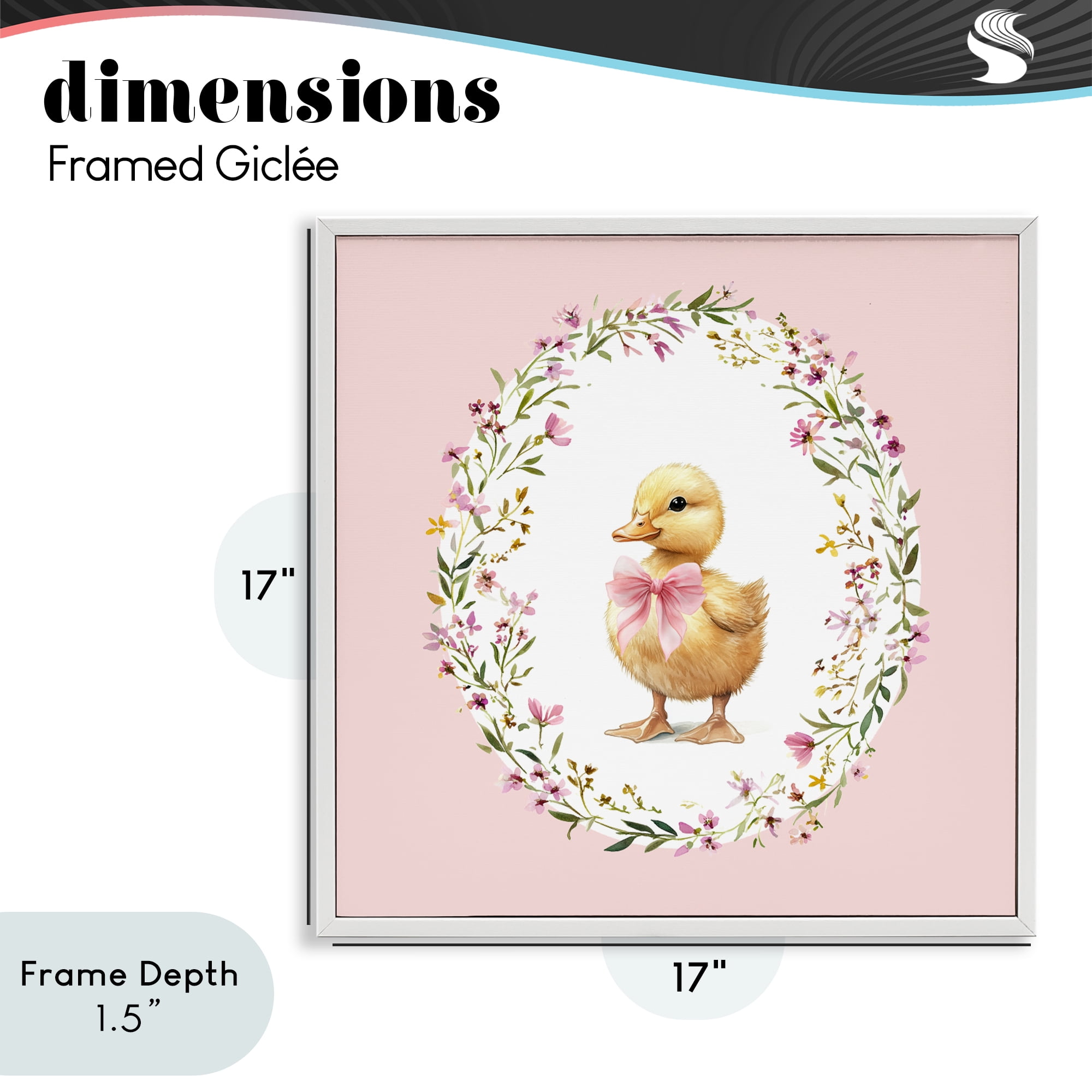Stupell Industries Blush Pink Duckling White Framed Giclee Art, design by Christine Simpson Art
