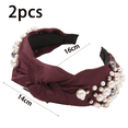 thumbnail image 2 of Bandas para la cabeza para mujer: diadema de perlas anudadas, accesorios para el cabello, diademas para niñas, diadema antideslizante a la moda, linda diadema con nudo superior, regalo para mujeres, 2 of 5