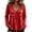 Red, variant on Boho Tops for Women Deep V Neck Tie Up Frayed Gauze Shirt Long Sleeve Ruffle Neck Casual Tunic Blouse Black L