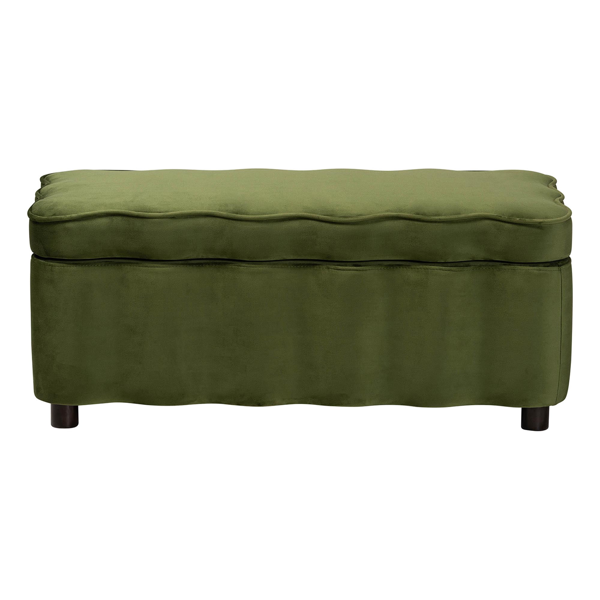bali & pari Paulina Modern Luxe Storage Bench, Moss Green