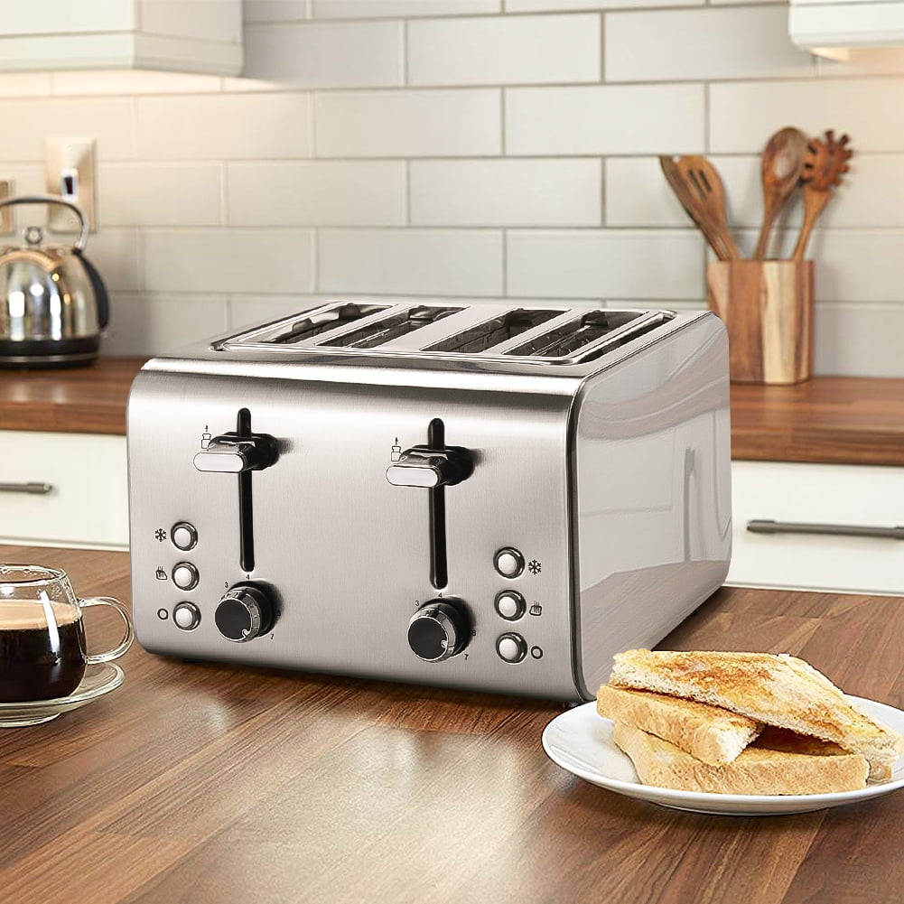 Lowestbest 4 Slice Toasters, Adjustable Automatic Popup Toasters with