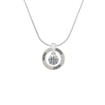thumbnail image 2 of Delight Jewelry Silvertone Small Basketball with a AB Crystal Hero Ring Charm Necklace, 18", 2 of 4