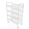 4-Tier Rolling Cart Organization with Wheels Net Basket Storage Cart Rack GlSTE