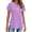 119#Light Purple, variant on Women's Zip Front V-Neck Short Sleeve Work Casual Top Blouse Shirt Purple L