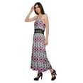 thumbnail image 4 of Moomaya WoMen's Spaghetti Strap Side Slit Dress Plus Size Printed Clothing, 4 of 6