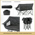 thumbnail image 5 of ARROWHEAD OUTDOOR Portable Folding Double Duo Camping Chair Loveseat w/ 2 Cup & Wine Glass Holder, Heavy-Duty Carrying Bag, Padded Seats & Armrests, Supports up to 500lbs, Charcoal Black, 5 of 8
