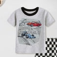 thumbnail image 3 of CAICJ98 Toddler Boys Pajamas Kids Dinosaur Summer PJS Monster Truck Boy Tractor Jammies Short Sets Toddler Clothes for Boys (Light Gray,18-24 Months), 3 of 4
