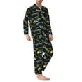 thumbnail image 2 of Naloa Colorful Skateboard Men’s Pajamas Set - Long Sleeve Button Down Sleep Shirt and Pajama Bottoms Sleepwear Set-Large, 2 of 7