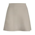 thumbnail image 6 of Beige Zigzag Knit Texture Women's High Waist Skirt Stretchy Casual Mini Skirt, 6 of 8