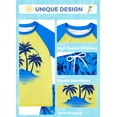 thumbnail image 4 of Lanbubble Toddler Boys Swimsuits Set Rash Guard Two Piece Short Sleeve Bathing Suit with Trunks 4-10 Years, 4 of 6