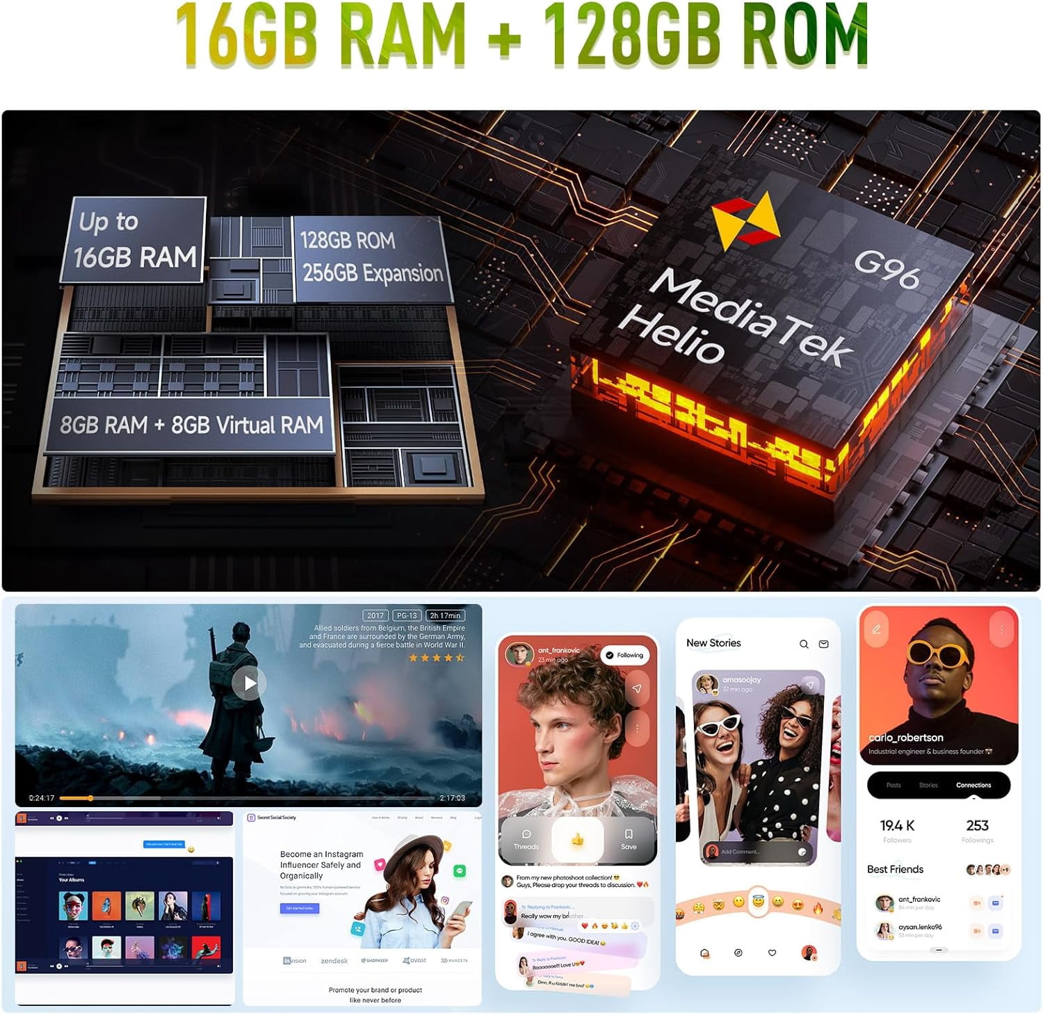 Ulefone Armor 22 Rugged Phone, IP68/IP69K, 64MP Wide-Angle & 64MP Night Vision Camera, 16GB 128GB MTK Helio G96, 6600mAh, 33W Fast Charging,Green,128GB