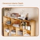 thumbnail image 5 of 10 - cube de madera estante: 3 - tier abiertos estante estante de libros, freestanding con 5 iron legs para oficina en casa, sala de estar, y dormitorio, natural, 5 of 7
