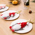 thumbnail image 5 of 6/1 piezas de soporte para cubiertos navideños de gnomo, bolsas de bolsillo para cuchillos y tenedores, funda para vajilla navideña de Papá Noel, decoración para mesa de cena de fiesta, 5 of 5
