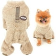 thumbnail image 3 of Pijamas para mascotas, pijamas de vellón Sherpa con anilla en D para perros pequeños y gatos, suéter para cachorros, pijama, mono, abrigo suave, ropa de invierno cálida para yorkshire y, 3 of 6