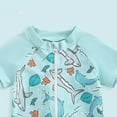 thumbnail image 4 of yocbz Boys' Swimsuit Set Including Swimming Trunks Top And Hat; Comfortable Breathable And Stylish With Cartoon Print. Light Blue,2-3 Years, 4 of 4
