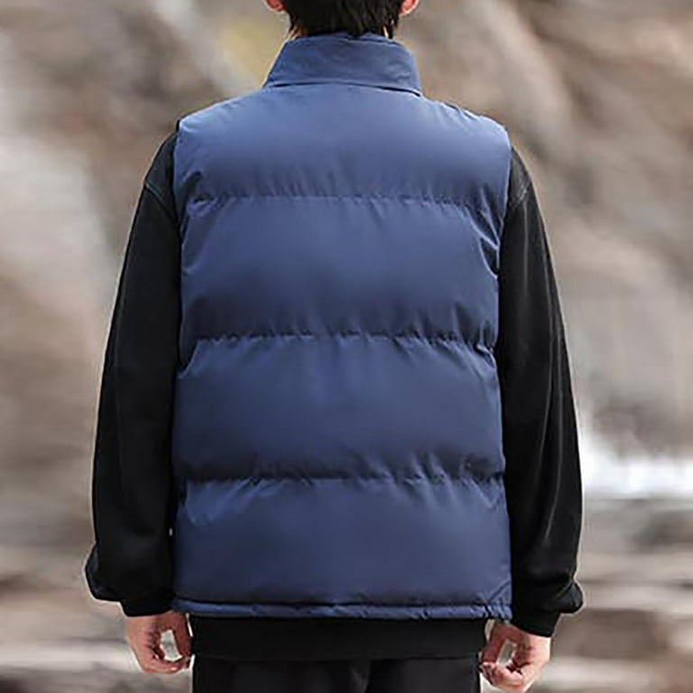Chiccall Mens Oversized Puffer Vest Plus Size Winter Stand Collar