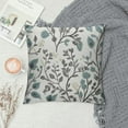 thumbnail image 2 of JEUXUS  Classical Jacquard Teal Leaf Pattern Square Decorative Throw Pillow Case Cushion Cover, 2 of 5