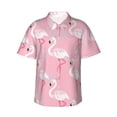 thumbnail image 2 of Goofa Pink Flamingo Hawaiian Shirt for Men, Unisex Summer Beach Casual Short Sleeve Button Down Shirts,Aloha Tropical Floral print shirt-Small, 2 of 9