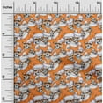 thumbnail image 2 of oneOone Polyester Spandex Orange Fabric Skull Sewing Material Print Fabric By The Yard 56 Inch Wide, 2 of 4