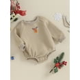 thumbnail image 3 of Bslissey Toddler Baby Girls Boys Christmas Fleece Lined Romper Long Sleeve Cartoon Embroidery Bodysuit Infant Casual Daily Clothes 6M 12M 24M 3T, 3 of 9