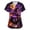 Dark Purple, variant on Halloween Scrub Top Women V Neck Witch Print Nurse Work Shirts with Functional Pockets, M